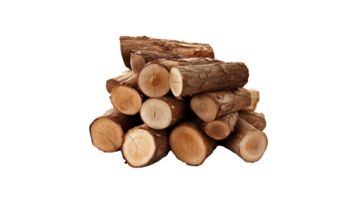 Firewood log cut out. Fire wood log on transparent background png