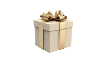 3d Geschenk Box Schnitt aus. isoliert Gold Geschenk Box auf transparent Hintergrund png