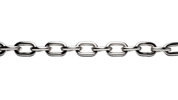 Metal silver chain cut out. Isolated metal chain on transparent background png