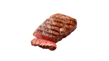 Grilled steak cut out. Isolated tasty steak on transparent background png