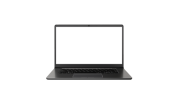 Isolated laptop with blank screen cut out. Laptop with transparent display png