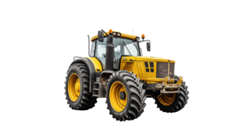 Yellow tractor cut out. Work tractor on transparent background png