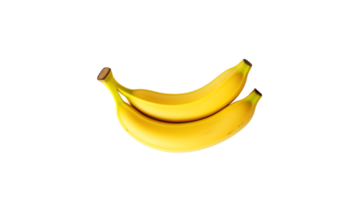 Isolated banana cut out. Yellow banana fruit on transparent background png