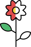 Flowers Filled Half Cut Icon vector