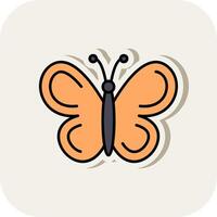 Butterfly Line Filled White Shadow Icon vector