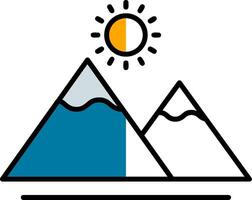 Mountain Filled Half Cut Icon vector