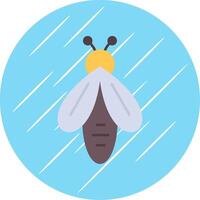 abeja plano azul circulo icono vector