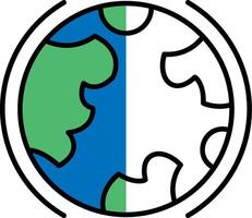 Earth Filled Half Cut Icon vector