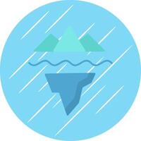 iceberg plano azul circulo icono vector