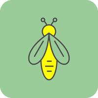 abeja lleno amarillo icono vector