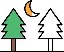 Pine tree Filled Half Cut Icon vector