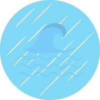 Wave Flat Blue Circle Icon vector