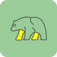 Bear Filled Yellow Icon vector