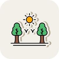 Forest Line Filled White Shadow Icon vector
