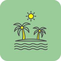Island Filled Yellow Icon vector