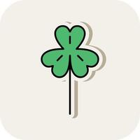 Clover Line Filled White Shadow Icon vector