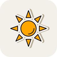 Sun Line Filled White Shadow Icon vector