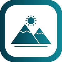 Mountain Glyph Gradient Round Corner Icon vector