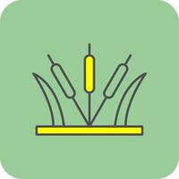 Reeds Filled Yellow Icon vector