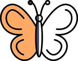 Butterfly Filled Half Cut Icon vector