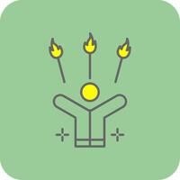 Juggling Fire Filled Yellow Icon vector