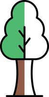 Tree Filled Half Cut Icon vector