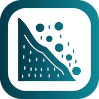 Snowslide Glyph Gradient Round Corner Icon vector