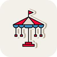 Carousel Line Filled White Shadow Icon vector