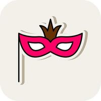 Carnival Mask Line Filled White Shadow Icon vector