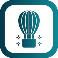 Hot Air Ballon Glyph Gradient Round Corner Icon vector