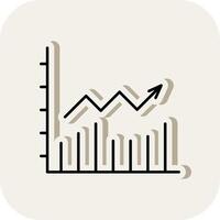 Line Chart Line Filled White Shadow Icon vector