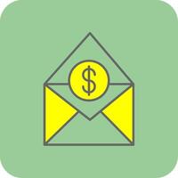 salario correo lleno amarillo icono vector