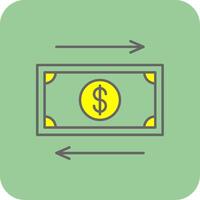 Cash Flow Filled Yellow Icon vector