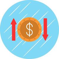 Money Transfer Flat Blue Circle Icon vector