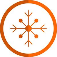 nieve glifo naranja circulo icono vector