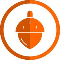 Acorn Glyph Orange Circle Icon vector