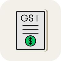 Gst Line Filled White Shadow Icon vector