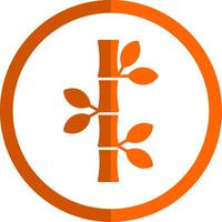 Bamboo Glyph Orange Circle Icon vector
