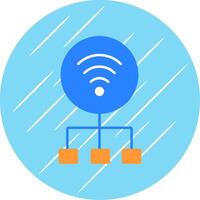 Network Flat Blue Circle Icon vector