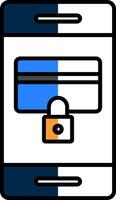 Secure Payment Filled Half Cut Icon vector