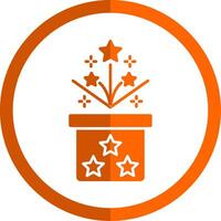 Magic Box Glyph Orange Circle Icon vector