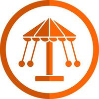 Carousel Cup Glyph Orange Circle Icon vector