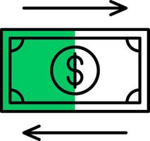 Cash Flow Filled Half Cut Icon vector