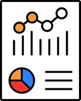 Graphical Report Filled Half Cut Icon vector