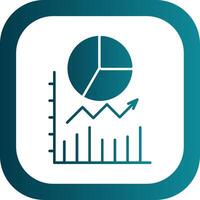 Pie Chart Glyph Gradient Round Corner Icon vector