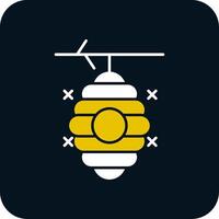 Beehive Glyph Two Color Icon vector