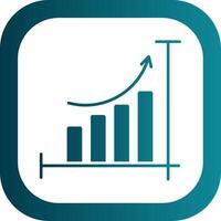 Bar Chart Glyph Gradient Round Corner Icon vector