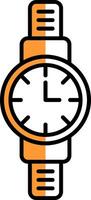 Wristwatch Filled Half Cut Icon vector