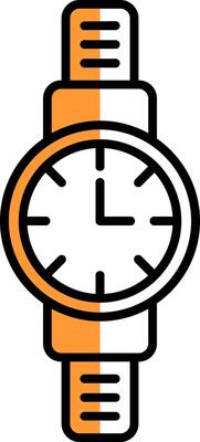 Wristwatch Filled Half Cut Icon