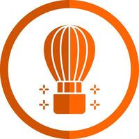 Hot Air Ballon Glyph Orange Circle Icon vector